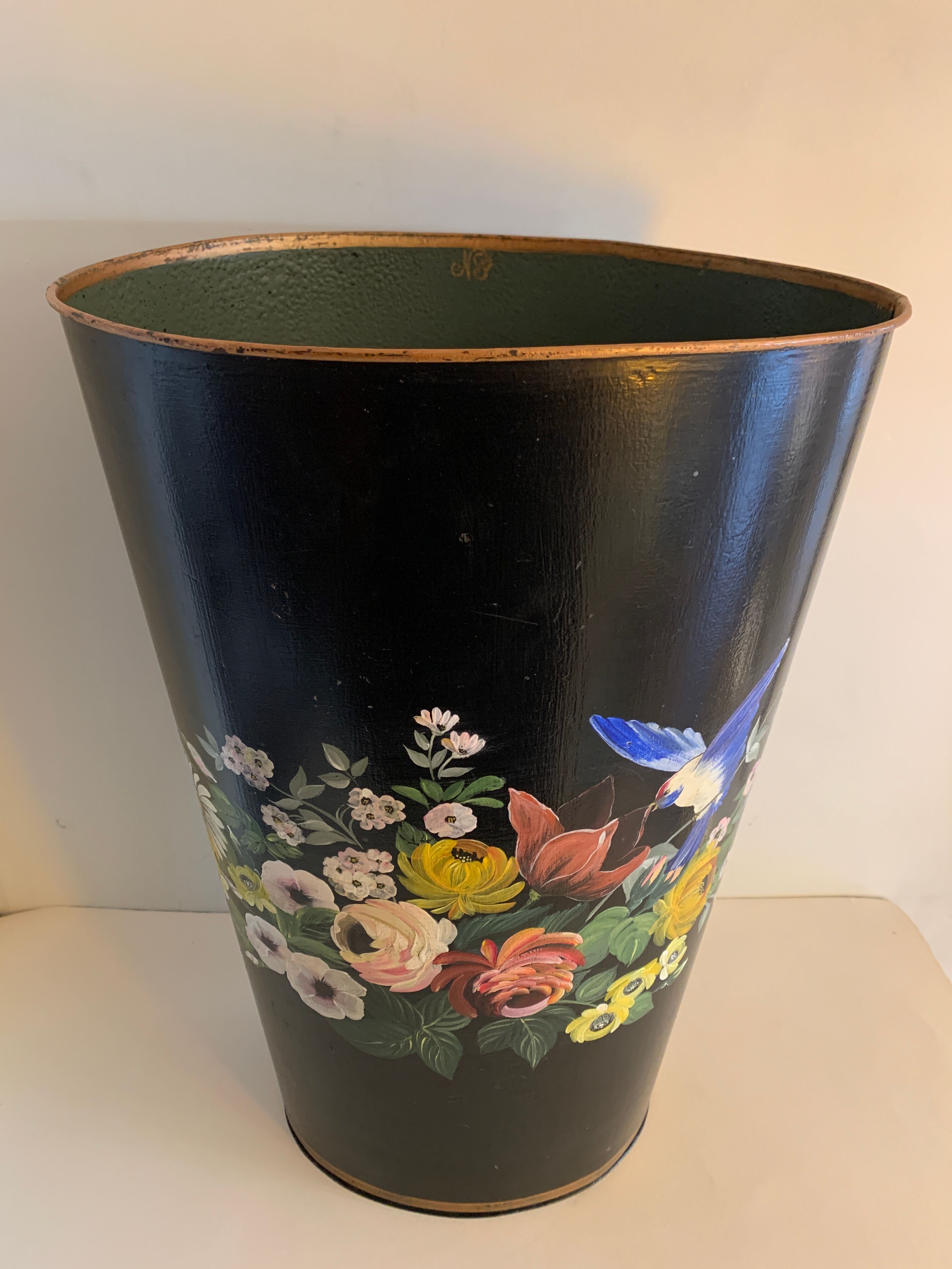 Napoleon III painted sheet metal umbrella or paper basket