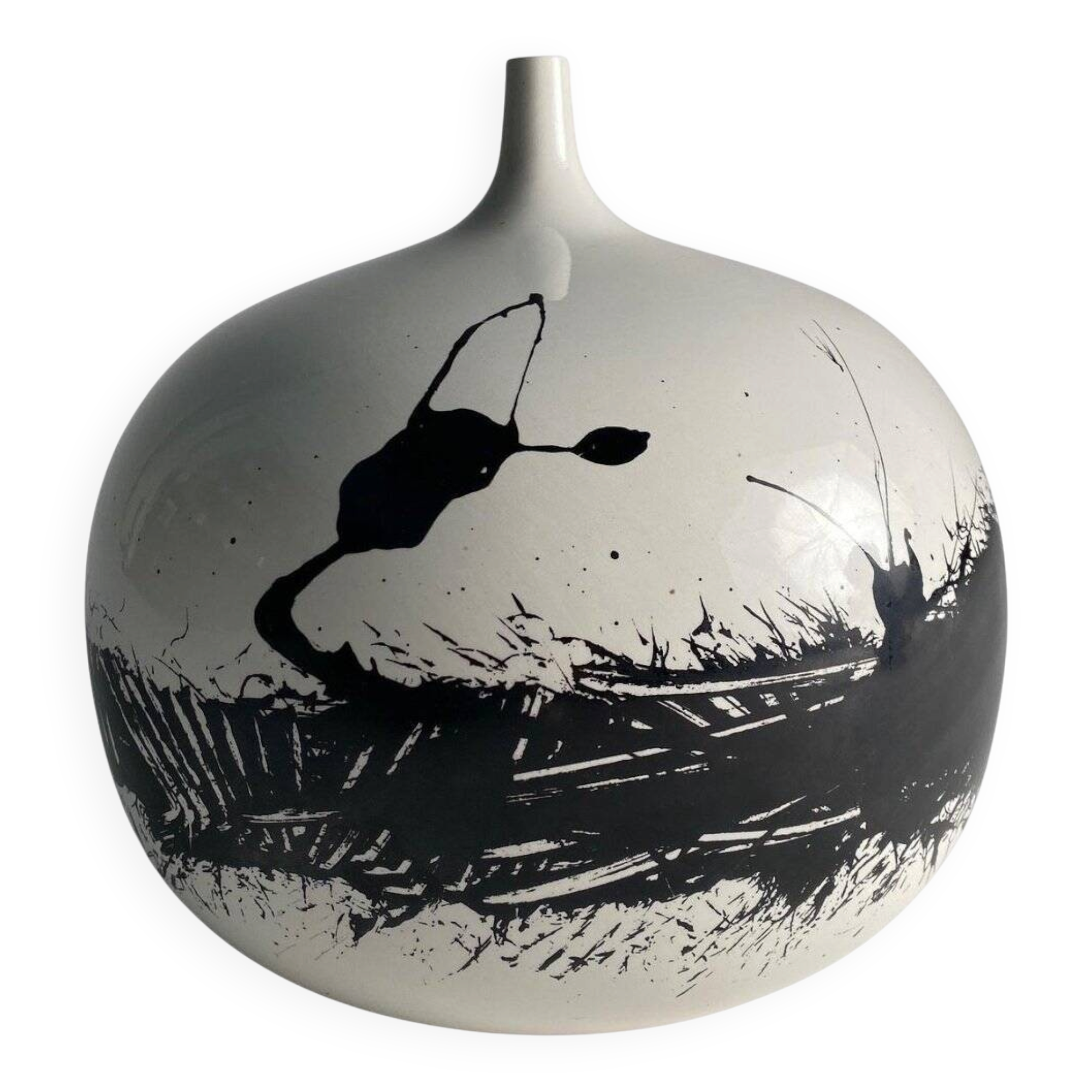 Glazed Ceramic Vase attributed to Emilio Scanavino, Italy, 1970s