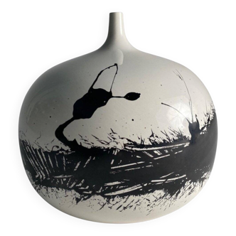 Glazed Ceramic Vase attributed to Emilio Scanavino, Italy, 1970s