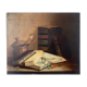 Painting "Still life Books and glasses" HST signed Marguerite Hain XIX° century
