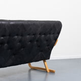 Modern Danish patchwork leather sofa sculptural from the 1970s