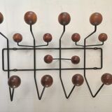 Hang It Hall coat rack, Eames Vitra edition design, walnut and chocolate steel structure