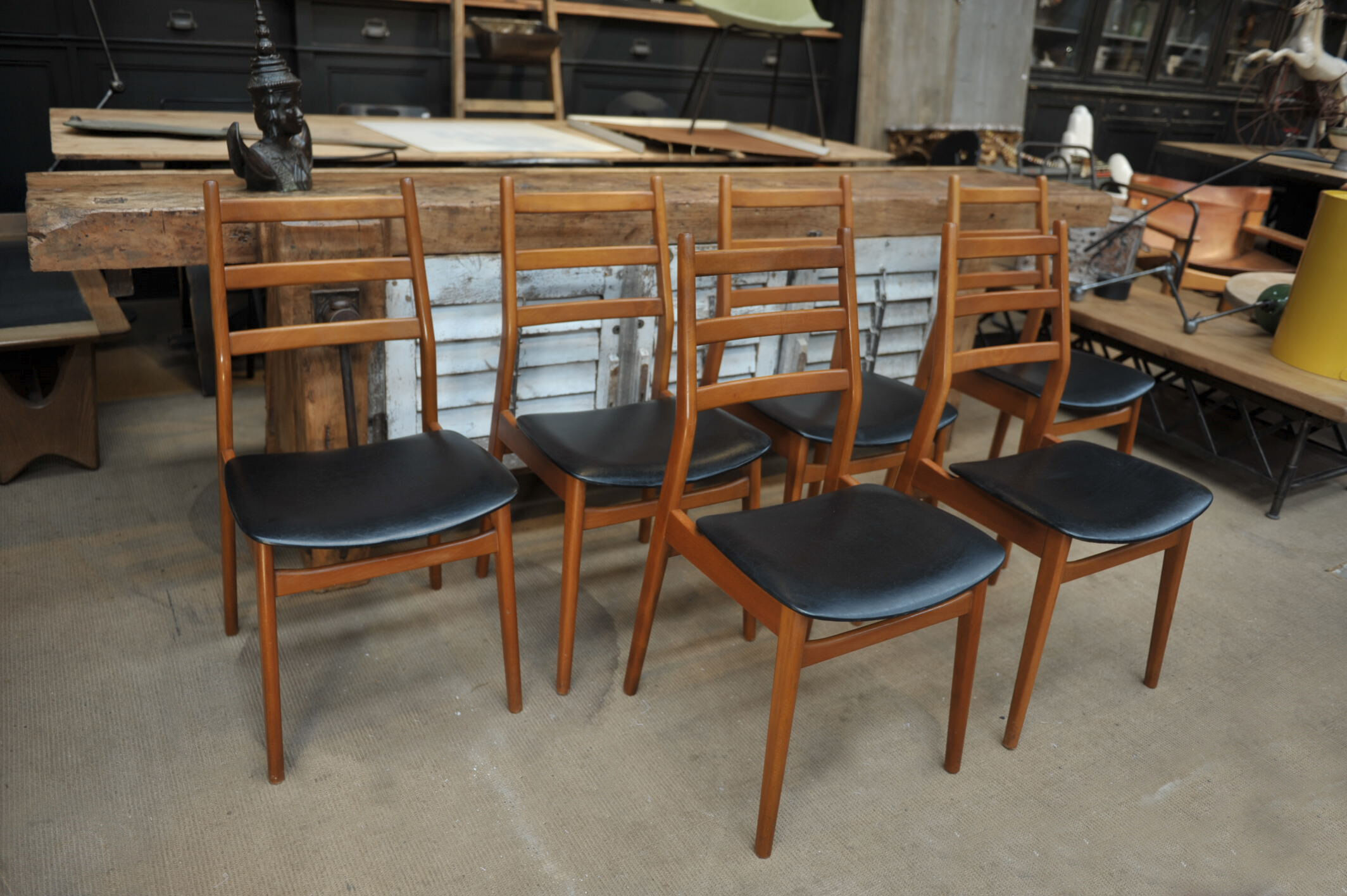 Lot de 6 ancienne chaises vintage 1960