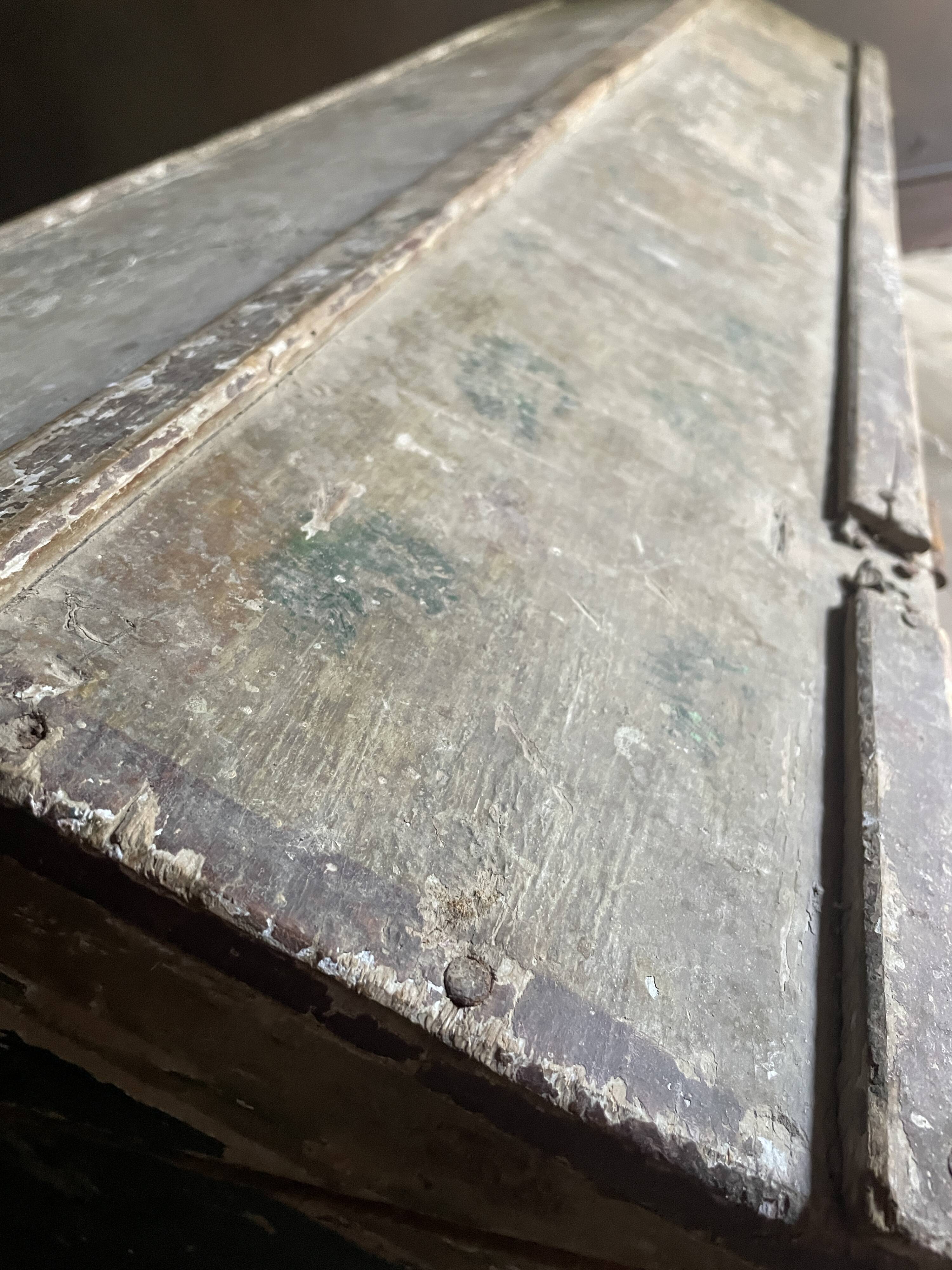 Large Antique 19th Century Continental Painted Pine Blanket Chest | Antique
