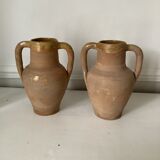 Set of 2 old terracotta vases