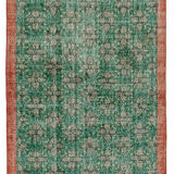 Anatolian Handwoven One-of-a-Kind 1980s Green Rug 164 cm x 253 cm