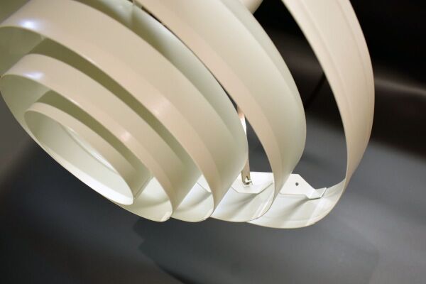 Saturn pendant light in satin white lacquered metal
