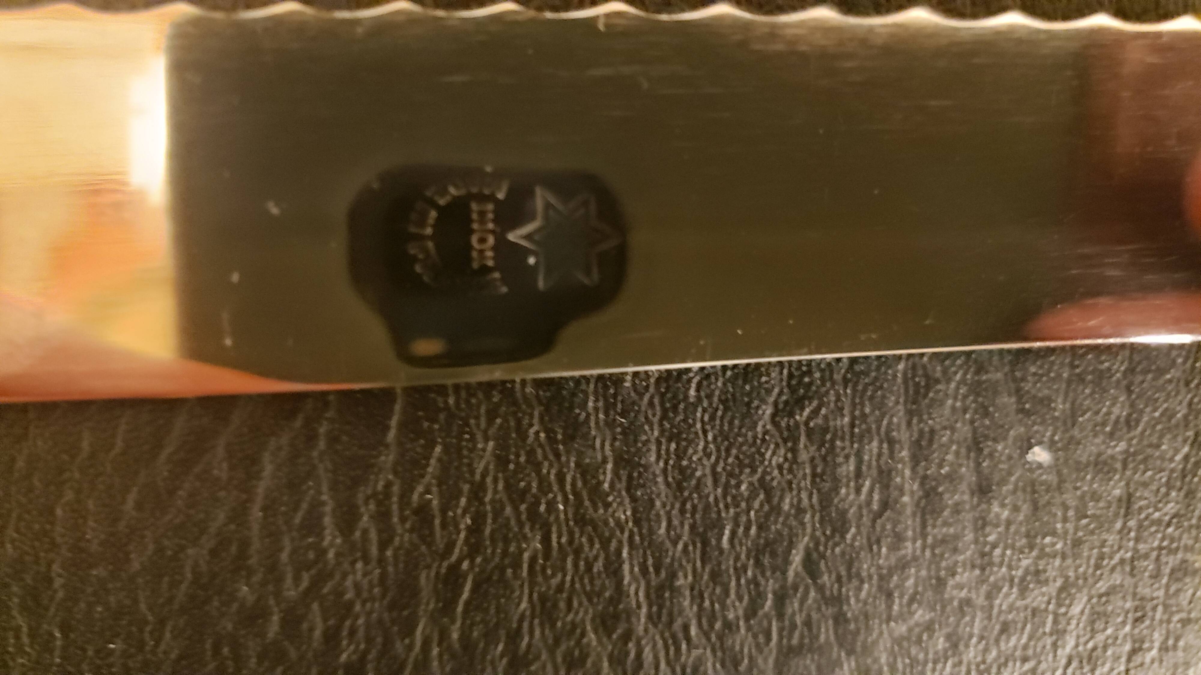 Serrated serving knife in its vintage case