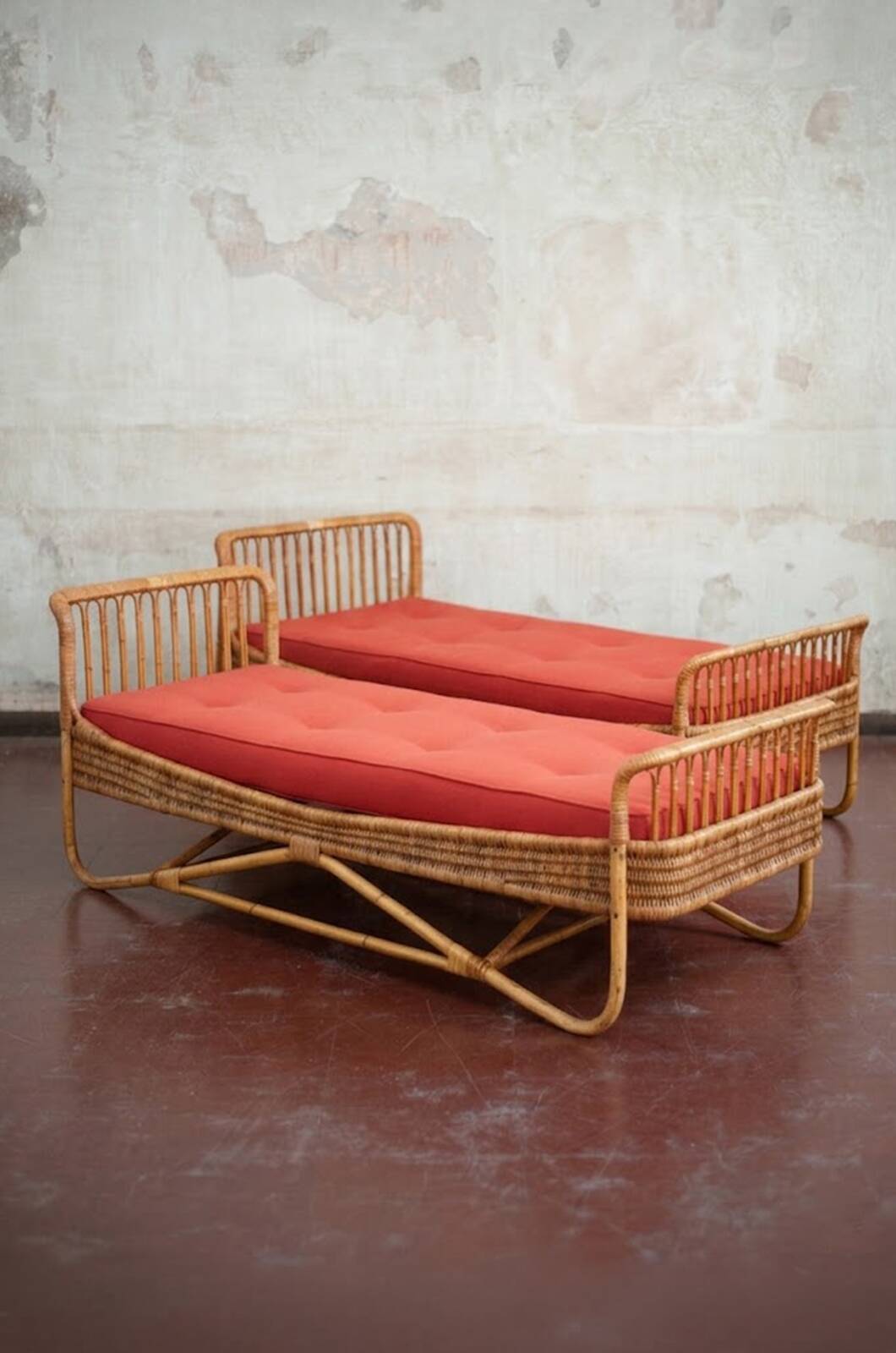 Bamboo daybed, 1960s, set of 2