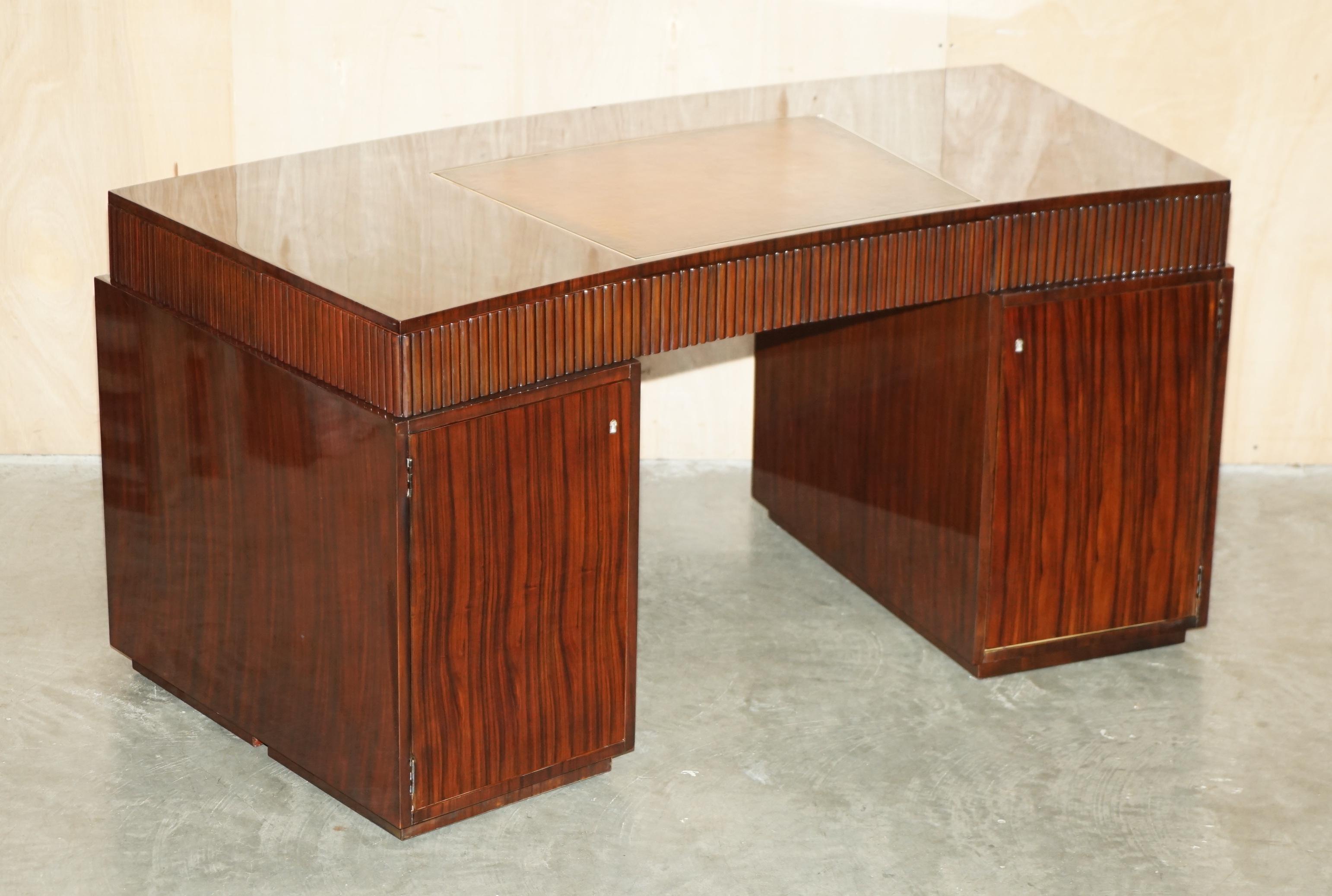 Bureau Art Déco Ralph Lauren Macassar & cuir