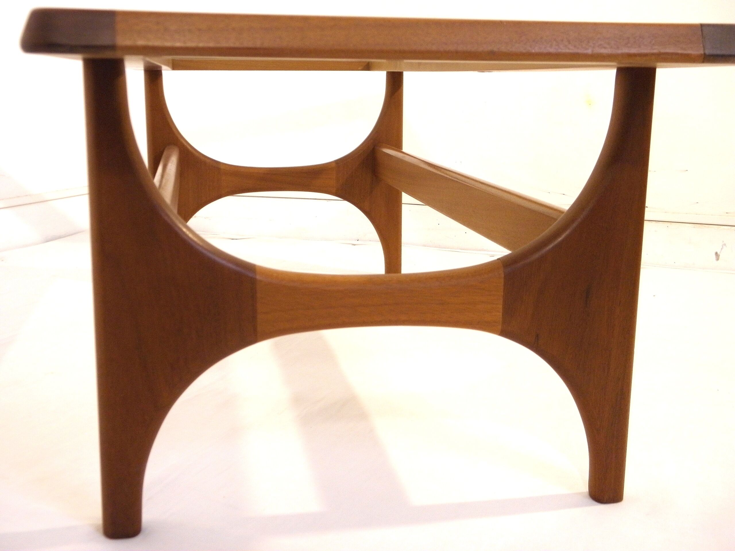 Scandinavian coffee table in teak and glass