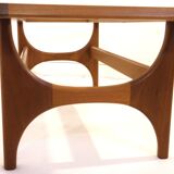 Scandinavian coffee table in teak and glass