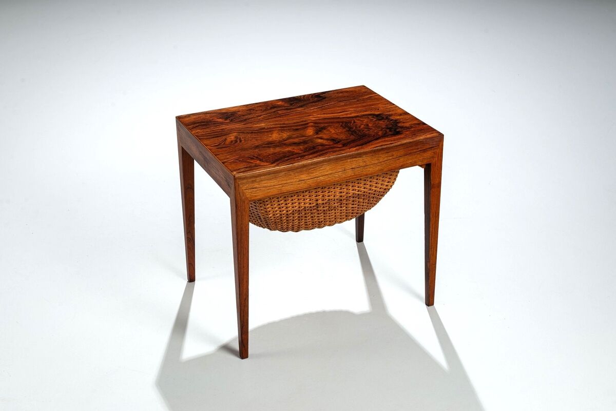 Severin Hansen sewing table in rosewood Haslev Denmark 1960