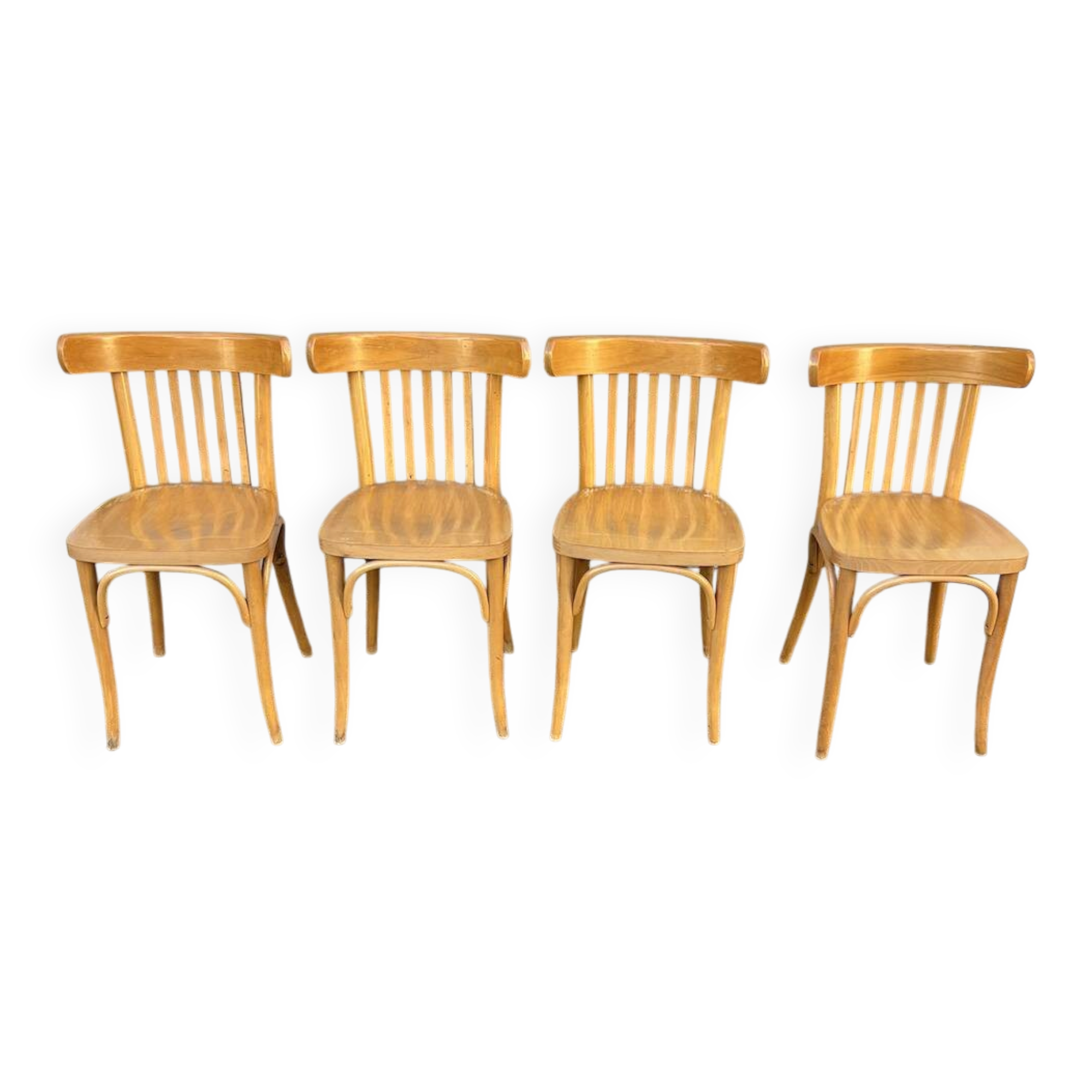 (Lot) 4 Bistro Chairs Light Oak