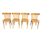(Lot) 4 Bistro Chairs Light Oak