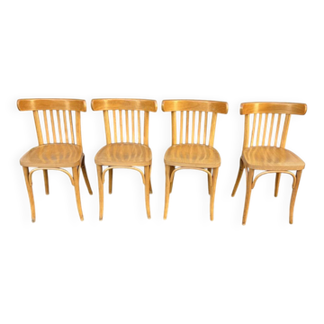 (Lot) 4 Bistro Chairs Light Oak