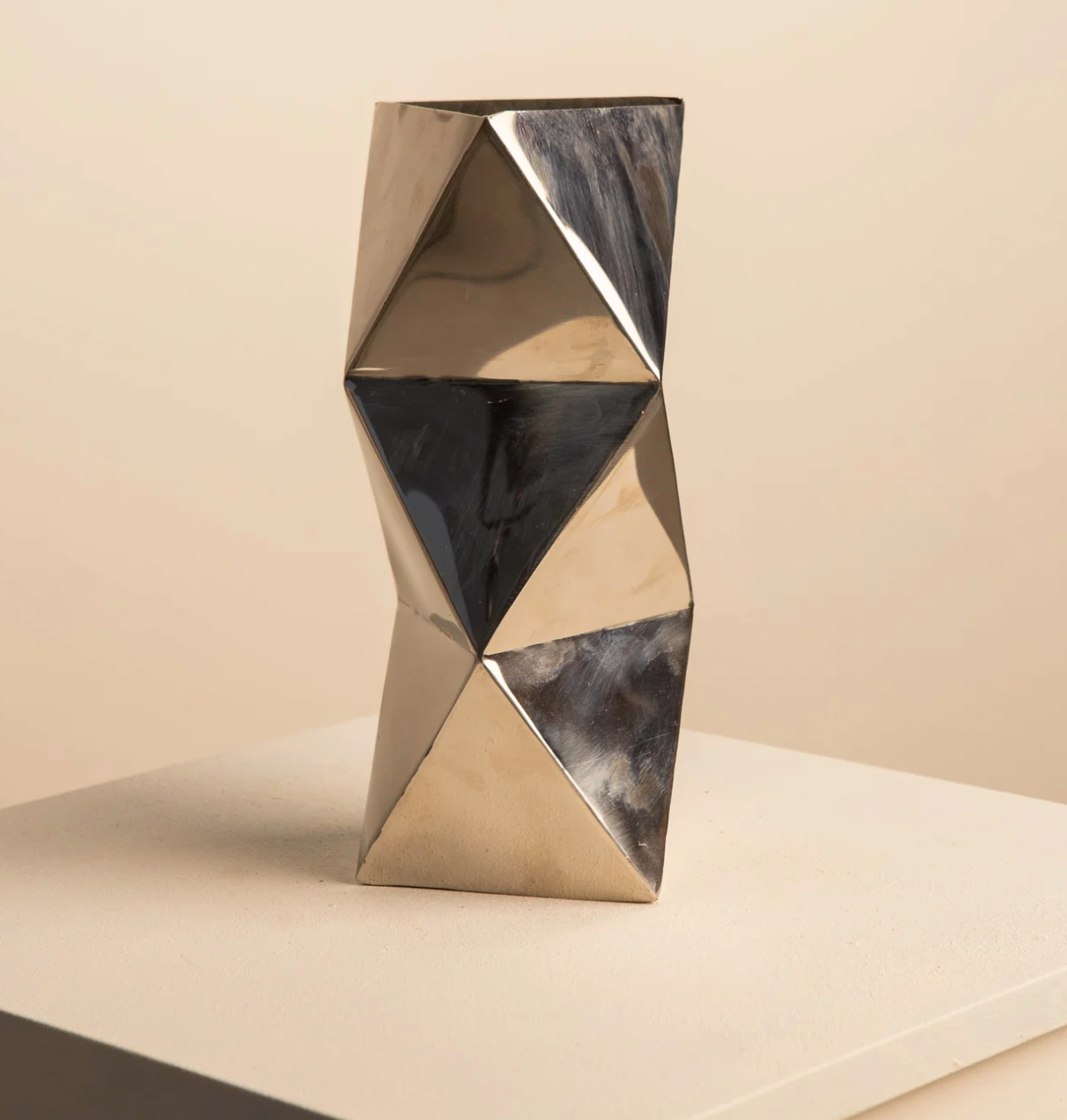 Vase "Origami" metal 70's