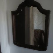 Miroir chantourné ancien, bois et bronze