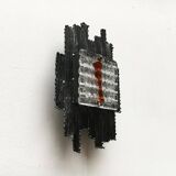 Vintage Italian brutalist wall light in wrought iron by Albano Poli for Poliarte, set of 2.