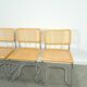 Italiaanse webbing set stoelen met chromen buisframe