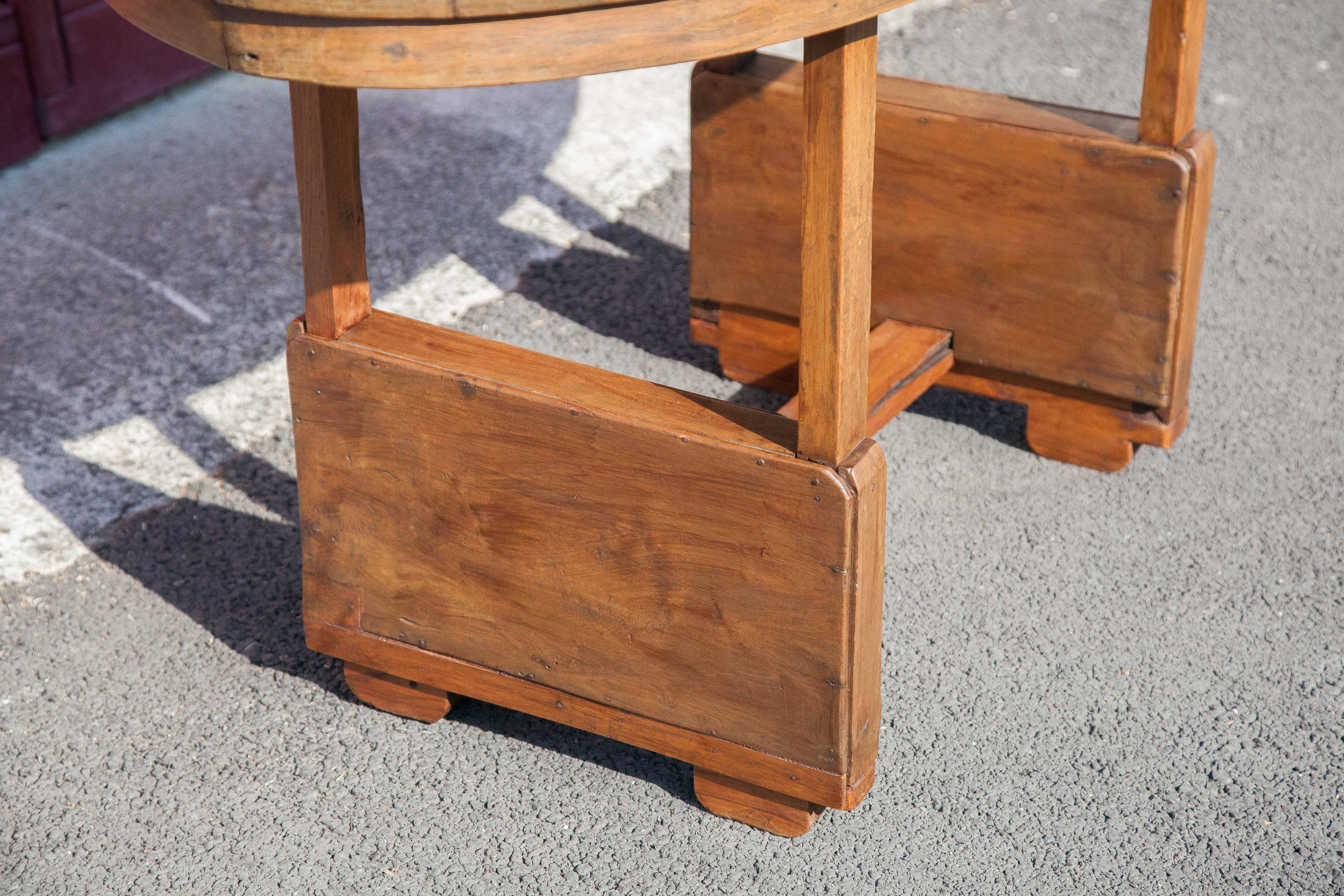 Antique wood table, dining table, oval table, living room, kitchen, countryside