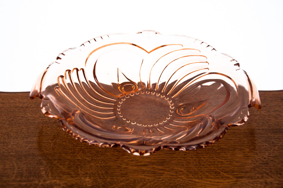 Glass platter, Poland, 1960s