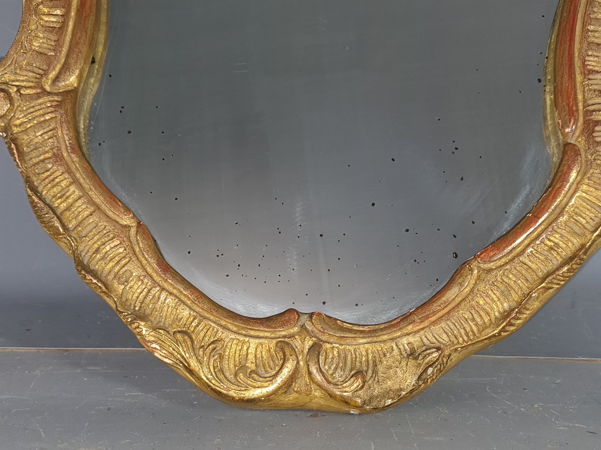 Old mirror frame gilded wood decoration shells and rinses Louis XV style 58x42 cm SB