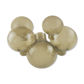Lot de 5 globes boule, en verre, vintage