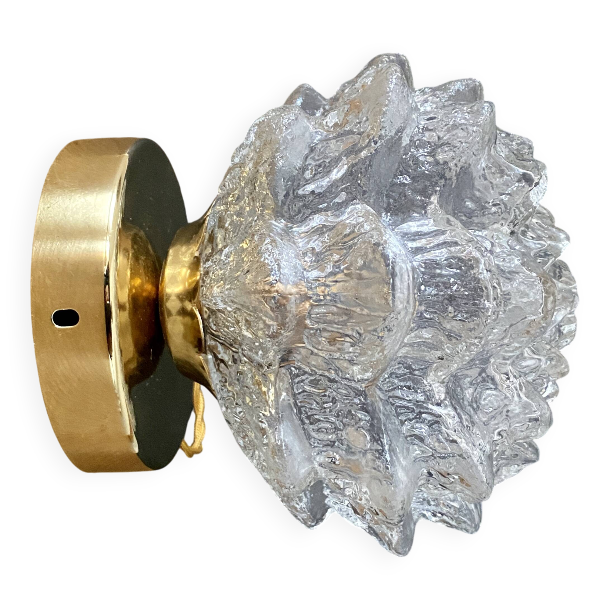 Applique globe vintage en verre en forme de fleur