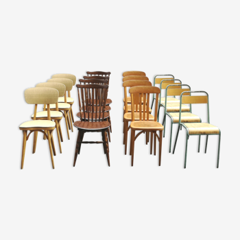 Lot of 16 chairs Bistro and school