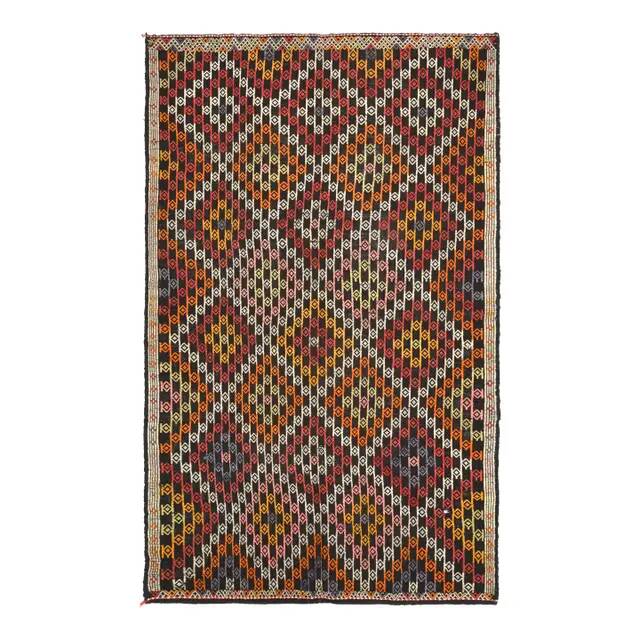 Vintage Turkish Oushak Handmade Wool Cotton Brown Area Rug 180x291