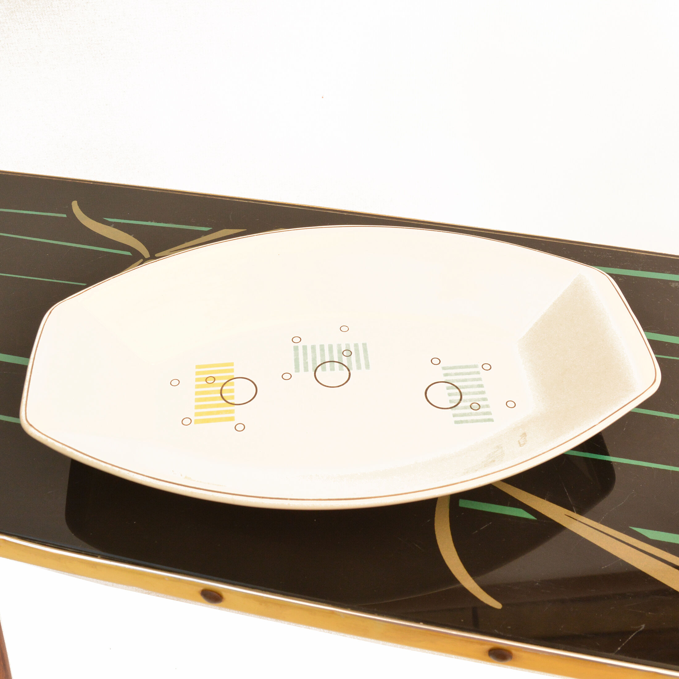 1950s opart, platter, bowl VEB Steingutwerk Torgau, Germany