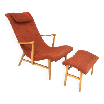 Scandinavian beech armchair, Sweden, 1960