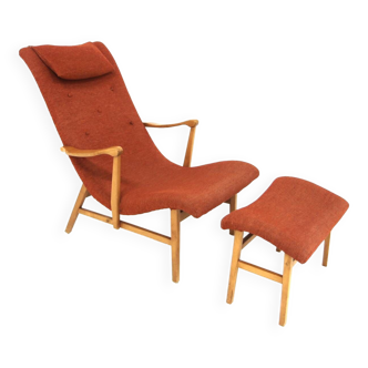 Scandinavian beech armchair, Sweden, 1960