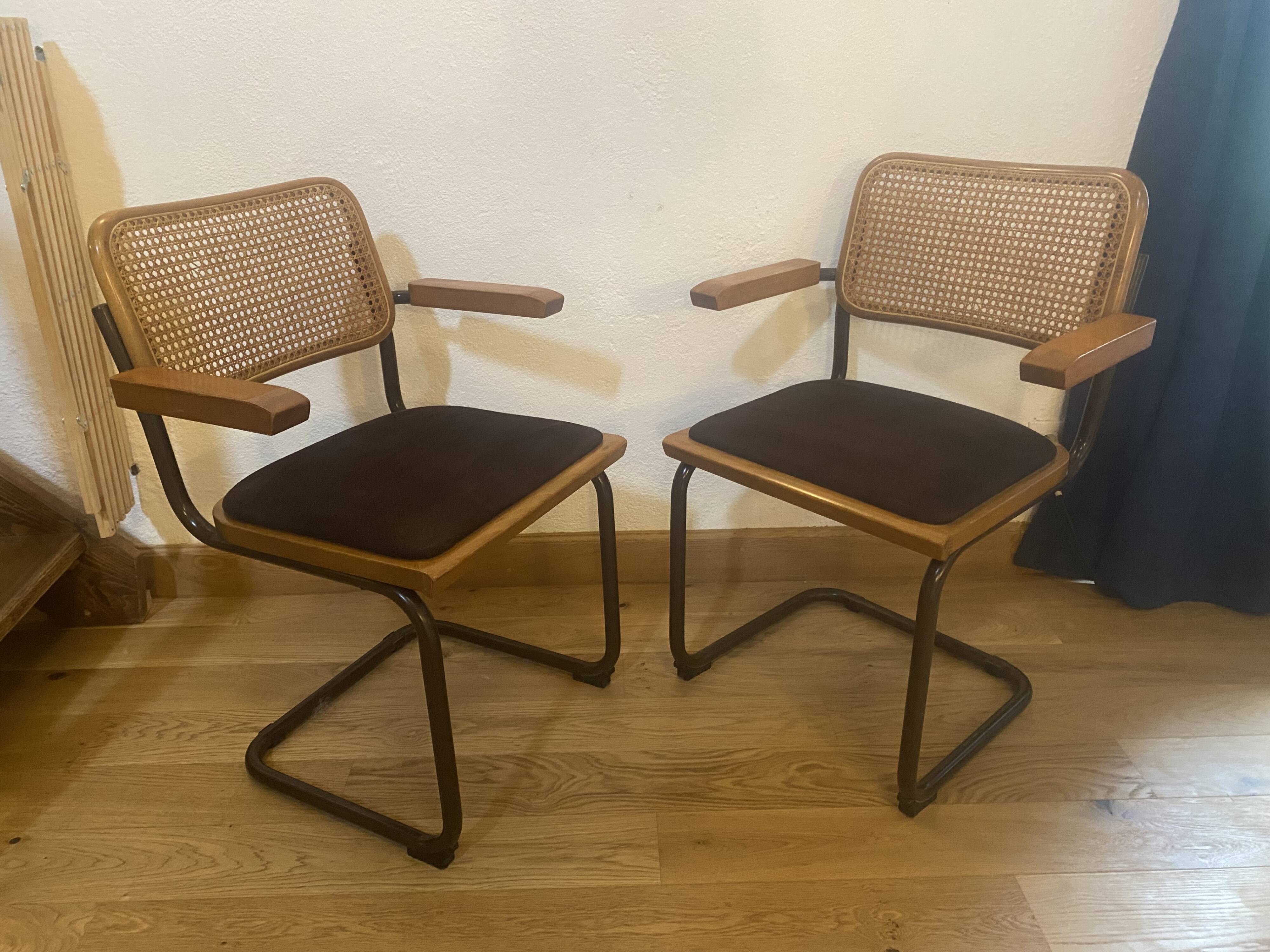 Paire de fauteuils rénovés type Breuer B64