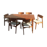 Ensemble table scandinave et chaises designer danois P.E Jorgensen