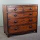 Commode antique anglaise robuste en acajou avec 5 tiroirs du milieu du 19ème siècle