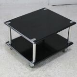 Coffee table "space age" in black lacquered steel
