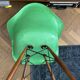Ray and Charles Eames Fibreglass Arm Shell Dowel Chair Green
