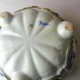 Old ceramic pot cover, decoration flowers, Rouen