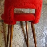 Vintage orange-red fur chair