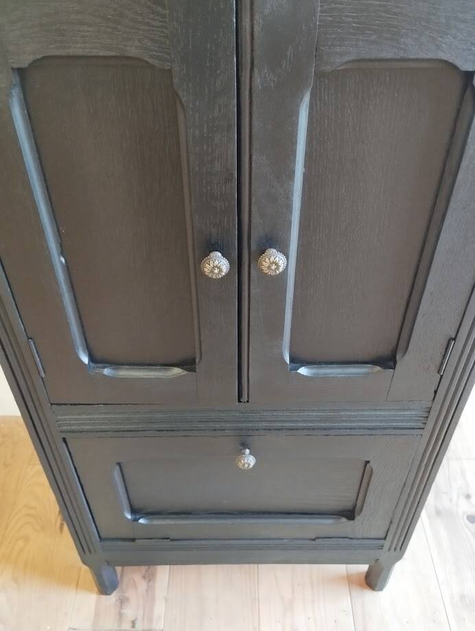 Sideboard, sideboard in black painted wood