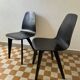 90s designer chairs in lacquered curved wood (X2)