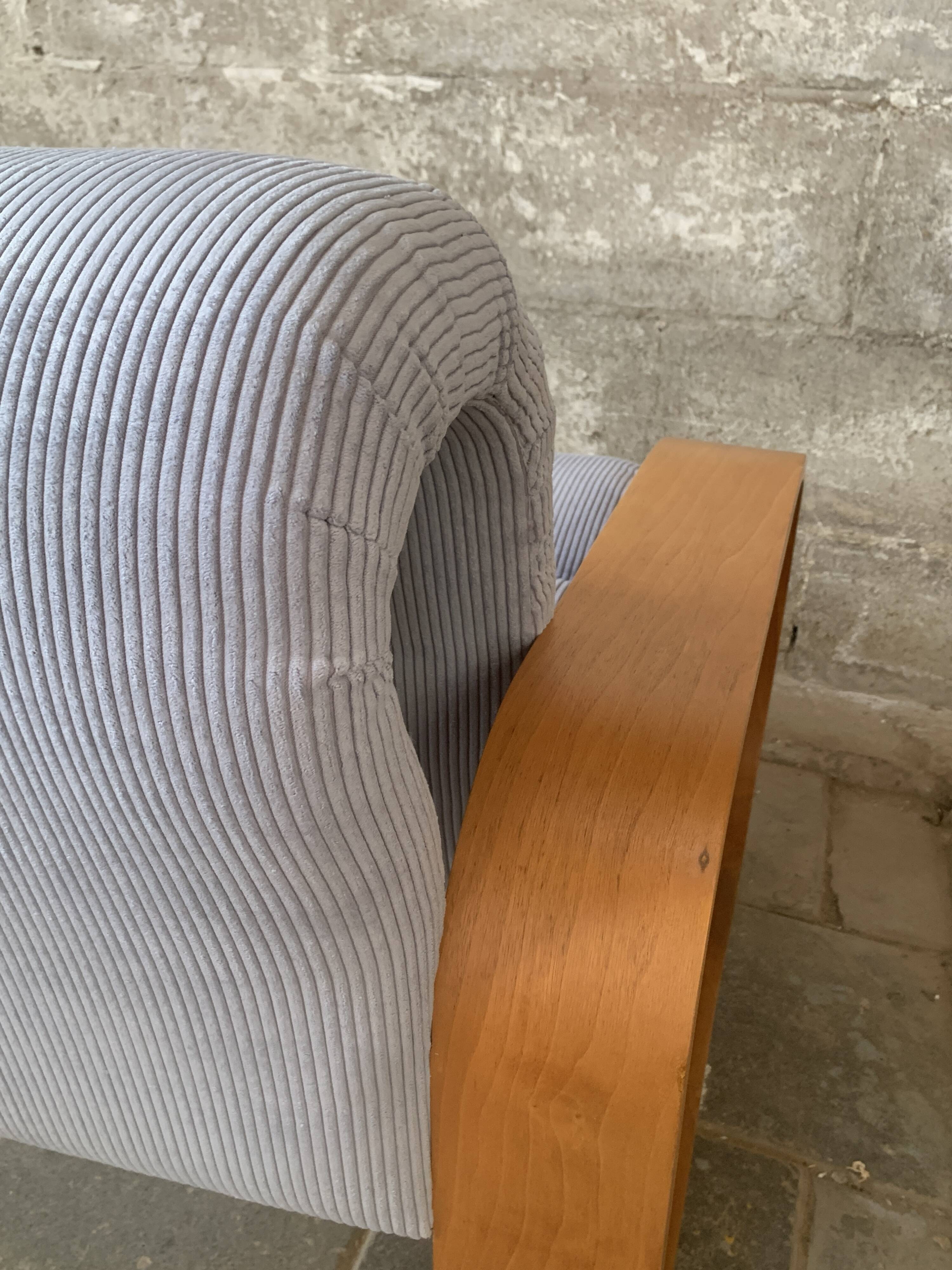 Midcentury modern curvy wavy lounge chair by Jan Bocan, Czech 1970s