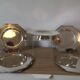Series of six presentation plates and a silver metal plate- 20th century.