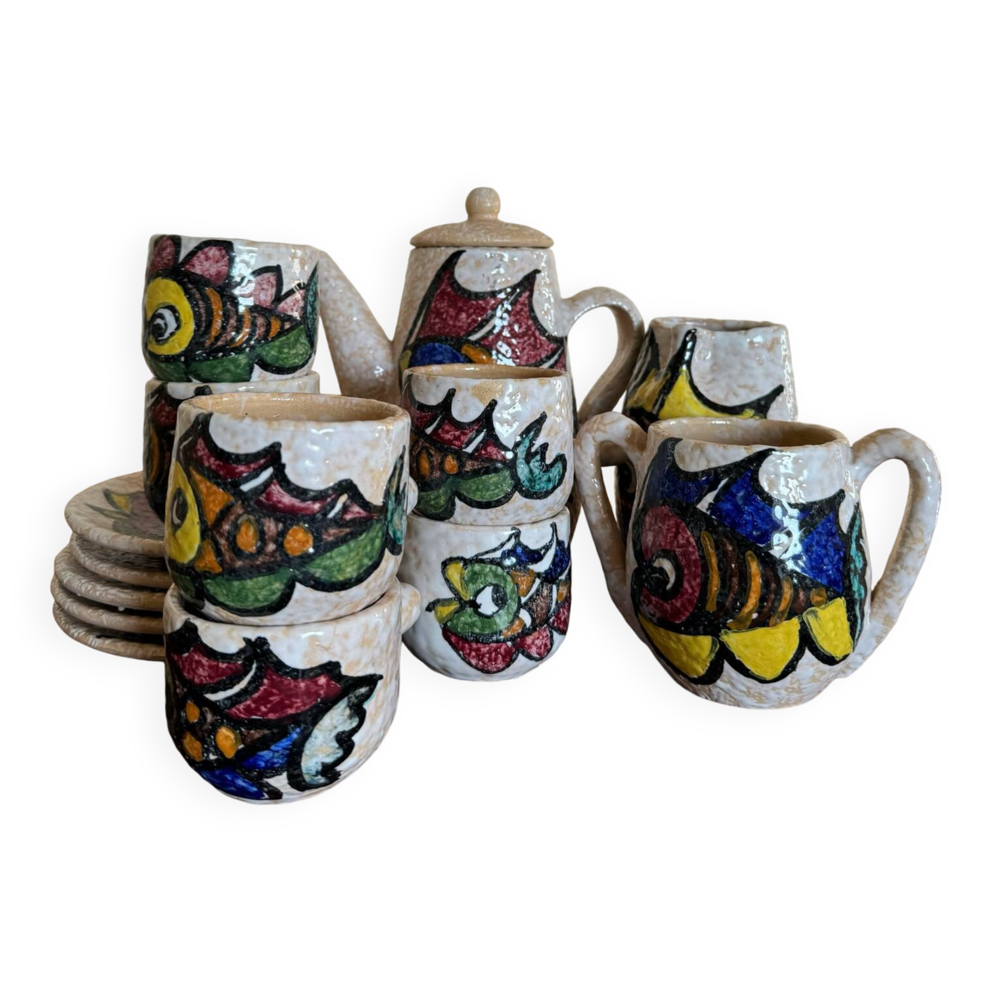60s ceramic coffee set