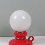 Lampe de table vintage en céramique rouge par Massive, Belgique 1970