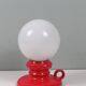 Vintage red ceramic table lamp by Massive, Belgium 1970.