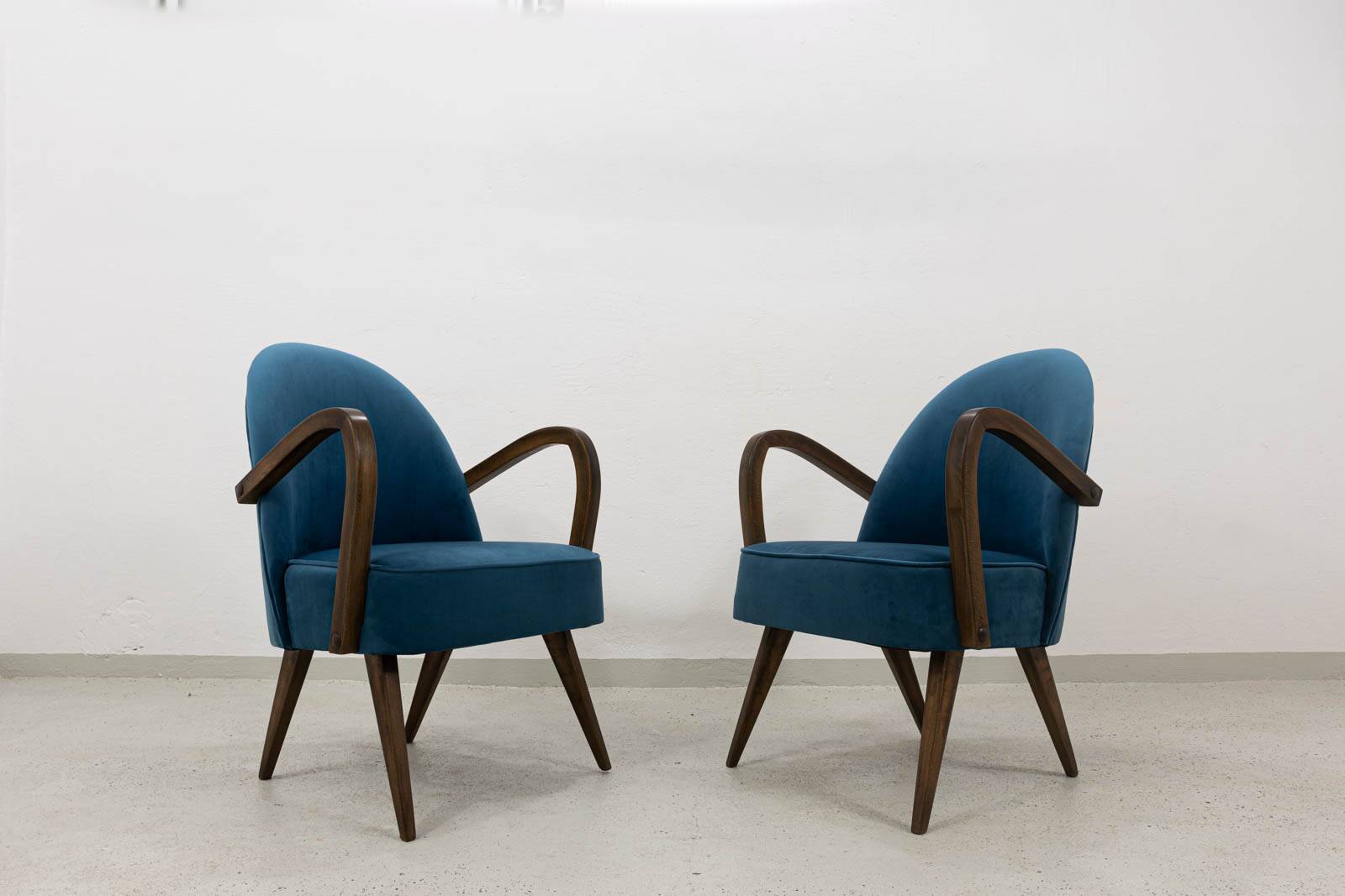 Pair of mid-century cocktail chairs, Poland, 1950s