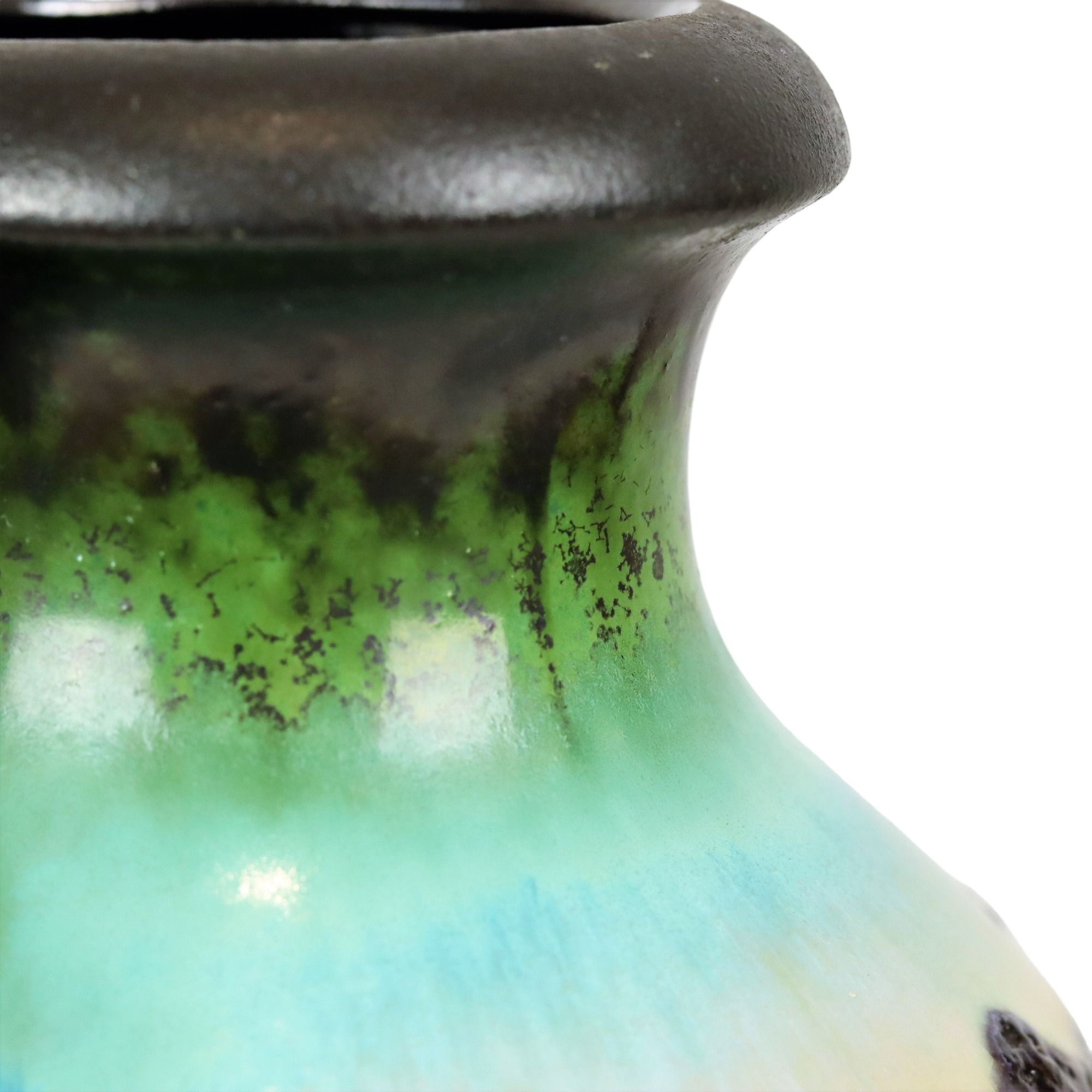 Fat Lava Vase Turquoise Orange West Germany Scheurich 490 25